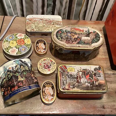 Mixed Lot Of 8 Vintage Tins Tea  Mint Toffee Cookies Can London England • $89