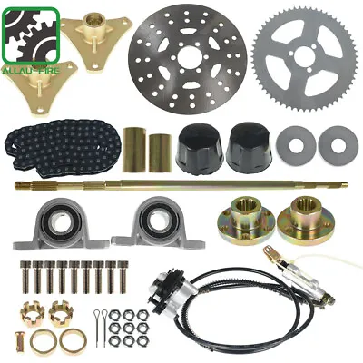 Drift Trike Go Kart Rear Live Axle Kit Sprocket & Hub Brake AssemblyChainHub • $113.60