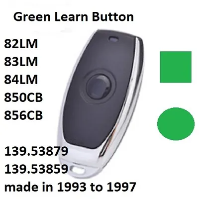 For Chamberlain Garage Door Opener Remote Control Work With Green Learn Button • £11.19