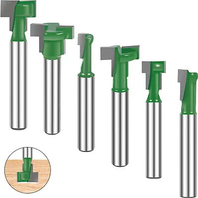 6X 1/4  Shank Keyhole Router Bits Carbide T Slot Router Bit T-Track Router BitⒷ • $16.29