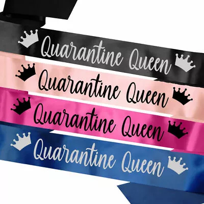 Personalised Birthday Sash 18th 21st 30th 40th Lockdown Gift Quarantine Queen • £4.95