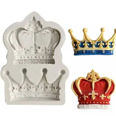 £3.25 • Buy CROWN King Queen Silicone Fondant Mould Chocolate Sugarcraft Cake Baking Mold 3D