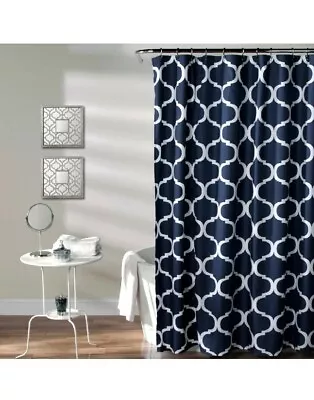 Geo 72  X 72  Shower Curtain Navy - Lush Decor • $18.95