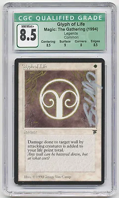 Graded Signed Glyph Of Life CGC 8.5 Legends Artist Susan Van Camp 1994 MTG Magic • $50