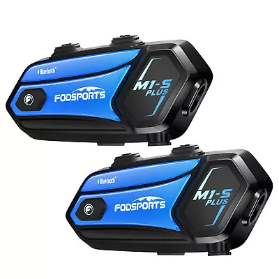 2x M1-S Plus 8 Riders Group Helmet Intercom Motorcycle Bluetooth Headset 2000m • $137.99