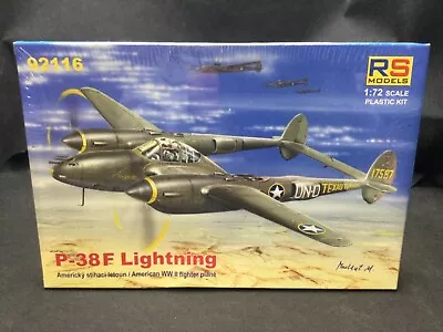 P-38F Lightning 1:72 Scale (92116) Model Kit [RS Models] NEW IN BOX • $7.50