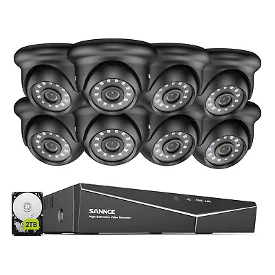 SANNCE 8CH/4CH 5IN1 DVR HD 1080P Security Camera System Human Detection IR IP66 • $97.43