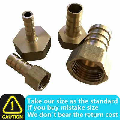 £6.79 • Buy Brass Female Barb Hose Tail Fitting Air Fuel Gas Water Hose Oil BSP 1/2 -3/4 