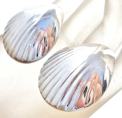 SeaShell Earrings Sterling Silver Post Pierced Vintage Sea Shell Beach Jewelry • $54