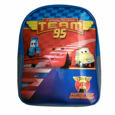 Disney Lightning McQueen Mini Backpack 11  Boys Toddler Kids Small Blue Bag Gift • $14.20