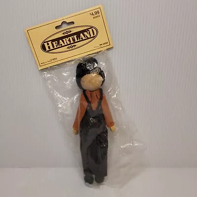 Vintage Heartland Amish Boy Doll Handmade Wood Figure 7” ~New NOS • $16.24