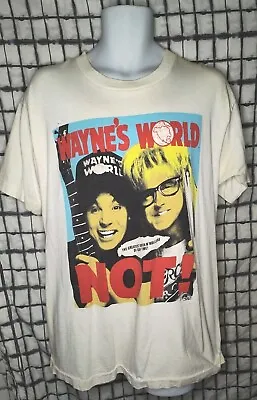 Vtg Fruit Of The Loom Wayne's World 'NOT' T-shirt  Size L Large 1992 Original  • $94