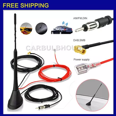 DAB+FM/AM Digital Radio Car Universal Aerial Antenna Mast Roof Mount Amplified • £17.95