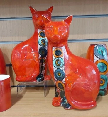 £99.99 • Buy New Studio Poole Pottery Delphis Eternity Large Cat Right Or Left Available 