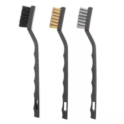 3pcs Mini Wire Brush Set Nylon Brass Stainless Steel Wire Brush For Cleaning Wel • $10.08