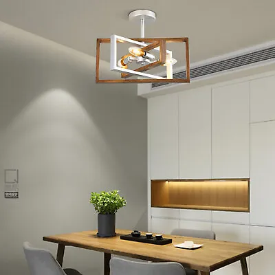 Framework Chandelier Light Iron Pendant Lamp 3 Lights Ceiling Fixtures Rotatable • $22.51