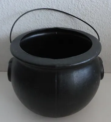 Vintage Black Cauldron Candy Bucket Halloween Blow Mold General Foam Plastics • $9.99