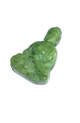 Nephrite Jade Carved Sculpture Seated Shakyamuni  Buddha Praying ( Green Jade) • £25