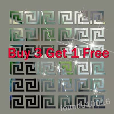 10pcs 3D Mirror Tiles Acrylic Wall Stickers Self Adhesive Bedroom Art Decal Home • £4.54