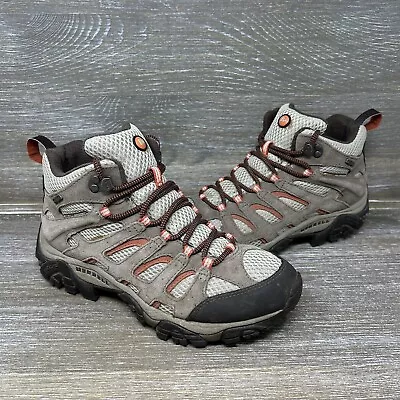 Merrell Moab Mid Bungee Cord Brown Trail Hiking Boots Shoes Vibram Womens Size 9 • $29.99