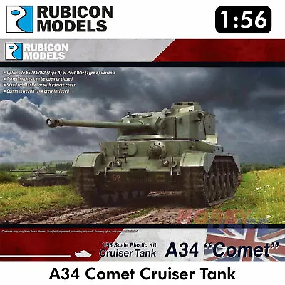 £18 • Buy A34 COMET I Tank Cruiser British WWII Kit 1:56 Rubicon Models 280094