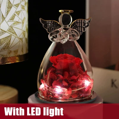 $14.92 • Buy Rose In Glass Eternal Forever Flower LED Night Light Valentine Mother's Day Gift