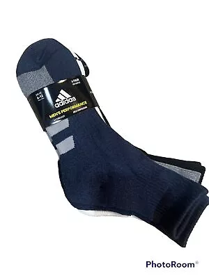 Adidas Men's Performance Crew Socks 4 Pack Multicolour Fit Shoes Size 6-12 • $48.95