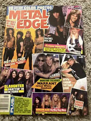 Metal Edge Magazine July 1990 Motley Crue Warrant  Slaughter • $18