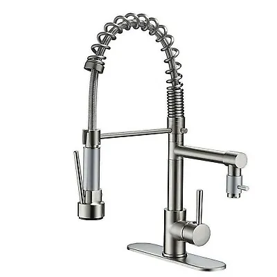 Kitchen Sink Faucet Pull Down Sprayer Stainless Steel Mixer Tap With 3hole Cover • $39.99