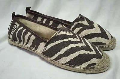 Michael Kors Meg Espadrilles Women's 7M Ballet Flats Zebra Print Canvas ShoeEUC  • $49.95