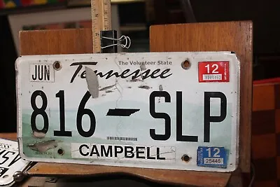 2012 Tennessee License Plate Campbell County 816-SLP ROUGH • $5