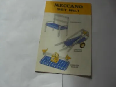 Meccano Building System Set Number 1 Building Instructions Leaflet • £3.95