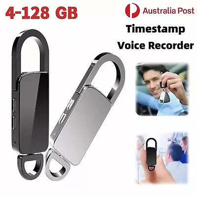 Mini Voice Recorder Hidden Dictaphone Audio Device USB MP3 Key Chain Portable AU • $38.60