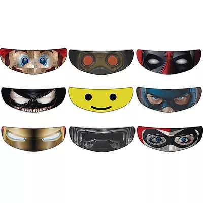 Mario Deadpool Captain America Perforated Motorcycle Helmet Visor Shield Sticker • $38.70