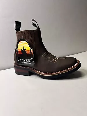 Men Western Cowboy Square Toe Ankle Boot Rodeo Botin Vaquero Rodeo Cuadrada Piel • $75