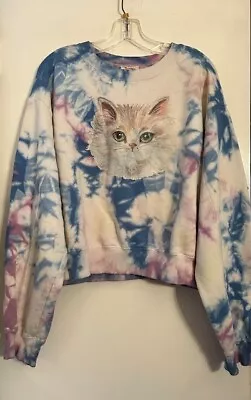 Paul & Joe Sister Blue Tie Dye  Brian   100% Cotton CAT Sweat Shirt New Size 4 L • $60