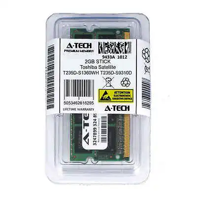 2GB SODIMM Toshiba Satellite T235D-S1360WH T235D-S9310D T235-S1350 Ram Memory • $9.99