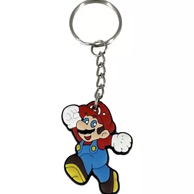 Nintendo Super Mario Bros Rubber Keychain Mario.Bag Tag Keyring Purse Charm New • $6