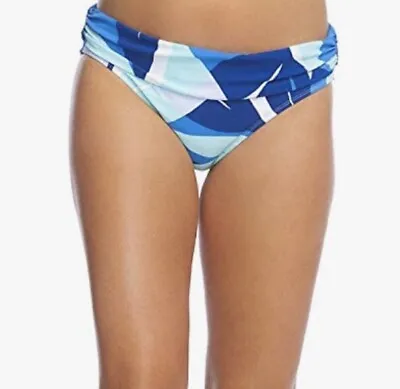 La Blanca Shirred Band Hipster Pant Bikini Bottom Blue New With Tag Size 12 • $10.49