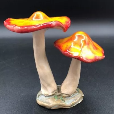 Handcrafted Pottery Lifelike Mushrooms Toadstools Signed By Makers Mark • $18.29