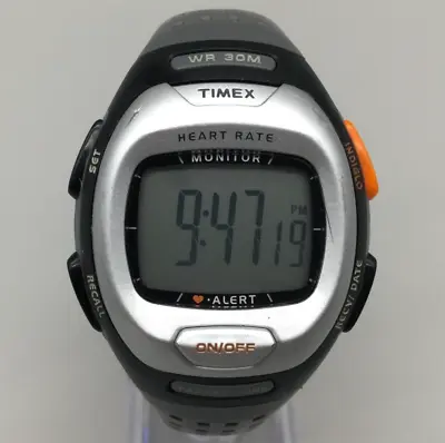 $16.99 • Buy Timex Digital Watch Heart Rate Monitor Watch Unisex Gray Day Date New Battery V6