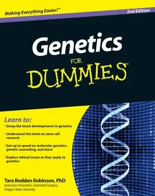 Genetics For Dummies 2e  Robinson Tara Rodden  Acceptable  Book  0 Paperback • $5.36