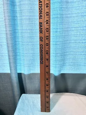 Vintage Wooden Yard Stick 36” National Bank Of Commerce 2 Sided Measure • $25.99