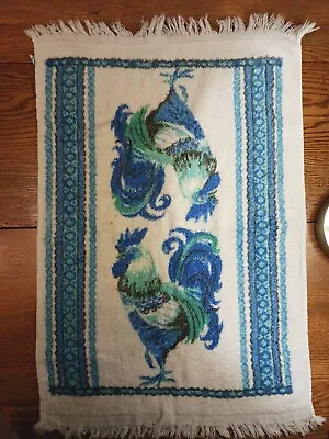 Vintage Blue/Aqua Rooster On Terry Kitchen Towel. Unique Pre-owned Good Cond. • $14.50