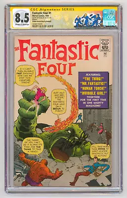 Fantastic Four #1 Golden Record Reprint 1966 CGC 8.5 SS Signed By Stan Lee • $4750