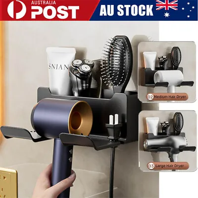 Wall Mount Hair Dryer Holder Hair Straightener Stand Storage Rack Shelves AU • $13.99