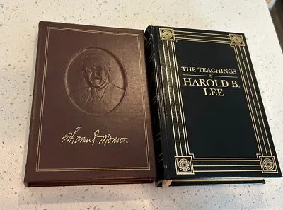 2 Leather LDS Mormon Employee Gift Hardcover Books Harold B Lee & Thomas Monson • $28.50