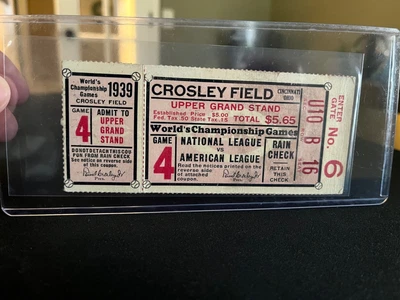 $450 • Buy 1939 World Series Game 4 Ticket Clincher - New York Yankees Cincinnati Reds