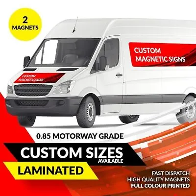 2 X Personalised Van Magnetic Magnet Signs Printing Car Advertise Removable • £11.99