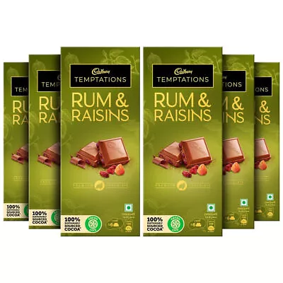 Cadbury Temptation Rum And Raisin Milk Chocolate 72g (Pack Of 5) Free Shipping • £25.18